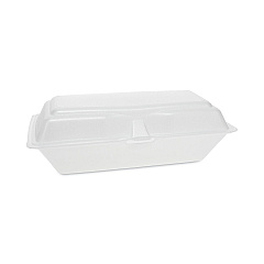 Pactiv Evergreen Foam Hinged Lid Containers, Single Tab Lock Hoagie, 9.75 x 5 x 3.25, White, 560/Carton (0TH10099Y000)
