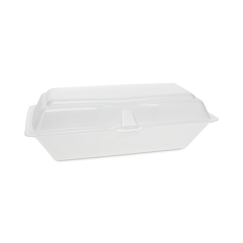 Pactiv Evergreen Foam Hinged Lid Containers, Single Tab Lock Hoagie, 9.75 x 5 x 3.25, White, 560/Carton (0TH10099Y000)