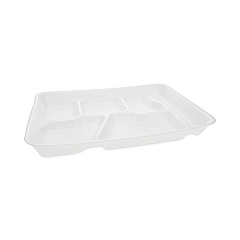 Pactiv Evergreen Foam School Trays, 6-Compartment, 8.5 x 11.5 x 1.25, White, 500/Carton (0TH10601SGBX)