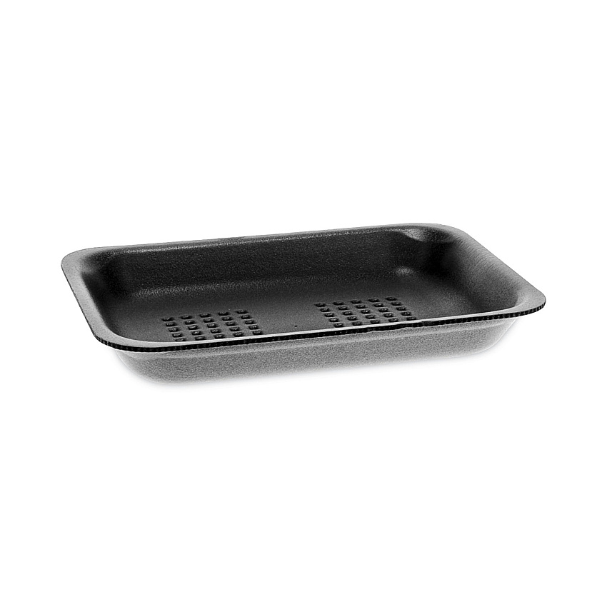 Pactiv Evergreen Supermarket Tray,  #2, 5.88 x  8.38 x 1.21, Black, 500/Carton (51P902)
