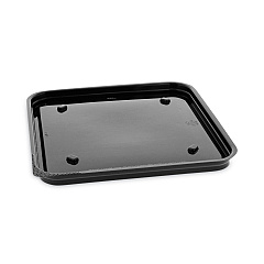 Pactiv Evergreen Recycled Plastic Container, 6 x 6 Brownie Container, 7.5 x 7.5 x 0.56, Black, 195/Carton (75SBASE)