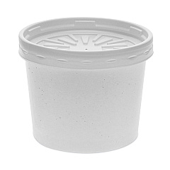 Pactiv Evergreen Paper Round Food Container and Lid Combo, 12 oz, 3.75" Diameter x 3h", White, 250/Carton (D12RBLD)