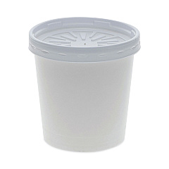 Pactiv Evergreen Paper Round Food Container and Lid Combo, 16 oz, 3.75" Diameter x 3.88h", White, 250/Carton (D16RBLD)