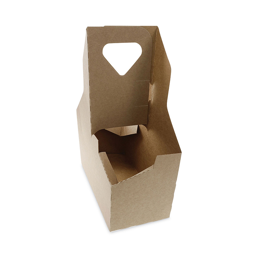 Pactiv Evergreen Paperboard Cup Carrier, Up to 44 oz, Two to Four Cups, Natural, 250/Carton (D24CPCRY44)