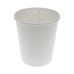 Pactiv Evergreen Paper Round Food Container, 32 oz, 5.13" Diameter x 4.5"h, White, 500/Carton (D32RB)