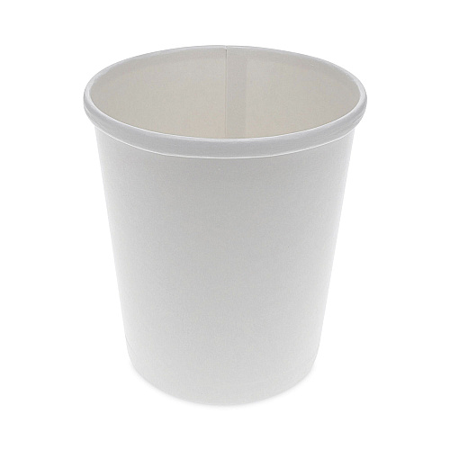 Pactiv Evergreen Paper Round Food Container, 32 oz, 5.13" Diameter x 4.5"h, White, 500/Carton (D32RB)