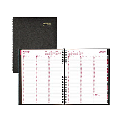 Brownline CoilPro Weekly Appointment Book in Columnar Format, 11 x 8.5, Black Cover, 12-Month (Jan to Dec): 2023 (CB950CBLK)
