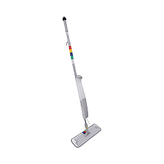 Boardwalk Bucketless Microfiber Mop System, 5 x 18 Blue Microfiber Head, 59" Gray Aluminum/Polypropylene Handle (BWKBWMS16MFM)