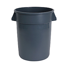 Boardwalk Round Waste Receptacle, LLDPE, 32 gal, Gray (BWK32GLWRGRA)
