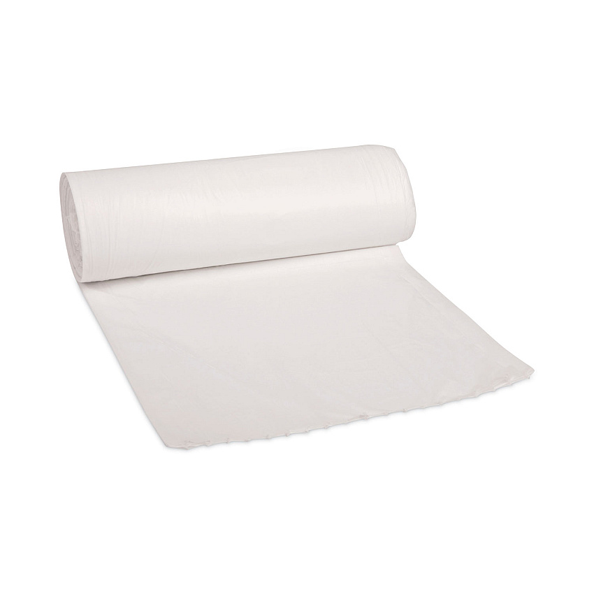 Boardwalk Repro Low-Density Can Liners, 55 gal, 0.63 mil, 38 x 58, White, 10 Bags/Roll, 10 Rolls/Carton (BWK515)