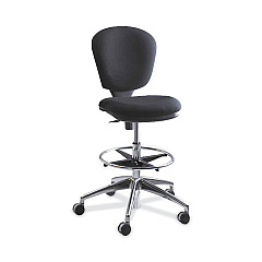 Safco Metro Collection Extended-Height Chair, Supports Up to 250 lb, 23" to 33" Seat Height, Black Seat/Back, Chrome Base (3442BL)