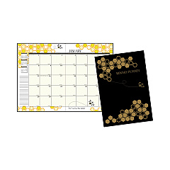 House of Doolittle Recycled Honeycomb Monthly Planner, Honeycomb Artwork, 11 x 7, Black/Gold Cover, 12-Month (Jan to Dec) (26602)
