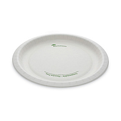 Pactiv Evergreen EarthChoice Pressware Compostable Dinnerware, Plate, 10" dia, White, 300/Carton (PSP10EC)