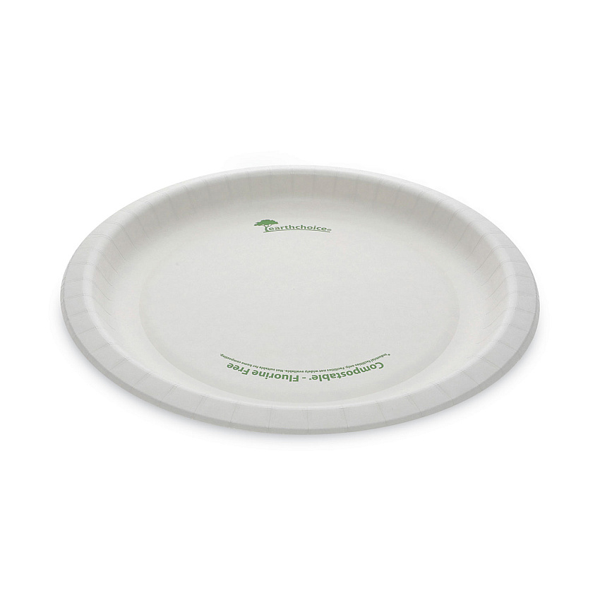 Pactiv Evergreen EarthChoice Pressware Compostable Dinnerware, Plate, 10" dia, White, 300/Carton (PSP10EC)
