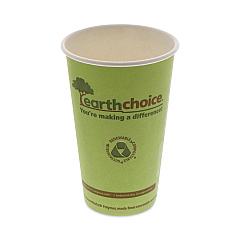 Pactiv Evergreen EarthChoice Compostable Paper Cup, 16 oz, Green, 1,000/Carton (DPHC16EC)