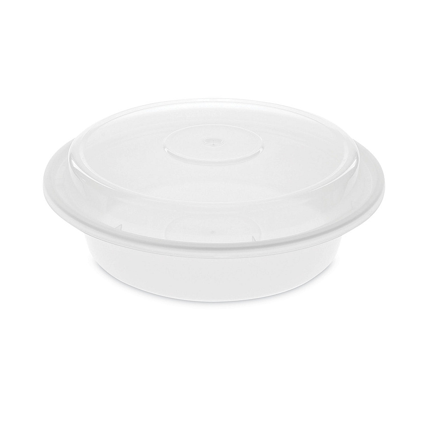 Pactiv Evergreen Newspring VERSAtainer Microwavable Containers,  24 oz, 7 x 7 x 2.38, White/Clear, 150/Carton (NC723)