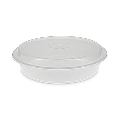 Pactiv Evergreen Newspring VERSAtainer Microwavable Containers, 48 oz, 9 x 9 x 2.38, White/Clear, 150/Carton (NC948)