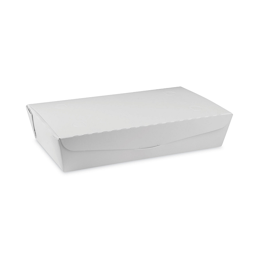 Pactiv Evergreen EarthChoice OneBox Paper Box, 55 oz, 9 x 4.85 x 2, White, 100/Carton (NOB02W)