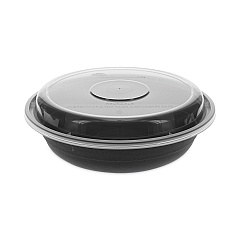 Pactiv EarthChoice Versa2Go Microwaveable Container, 22 oz, 6.8 x 6.8 x 1.8, Black/Clear, Plastic, 150/Carton (NV2GRN237B)