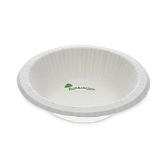 Pactiv Evergreen EarthChoice Pressware Compostable Dinnerware, Bowl, 12 oz, White, 750/Carton (PSB12EC)