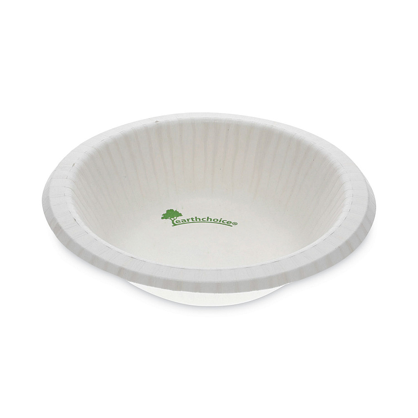 Pactiv Evergreen EarthChoice Pressware Compostable Dinnerware, Bowl, 12 oz, White, 750/Carton (PSB12EC)
