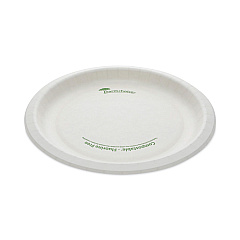 Pactiv Evergreen EarthChoice Pressware Compostable Dinnerware, Plate, 9" dia, White, 450/Carton (PSP09EC)