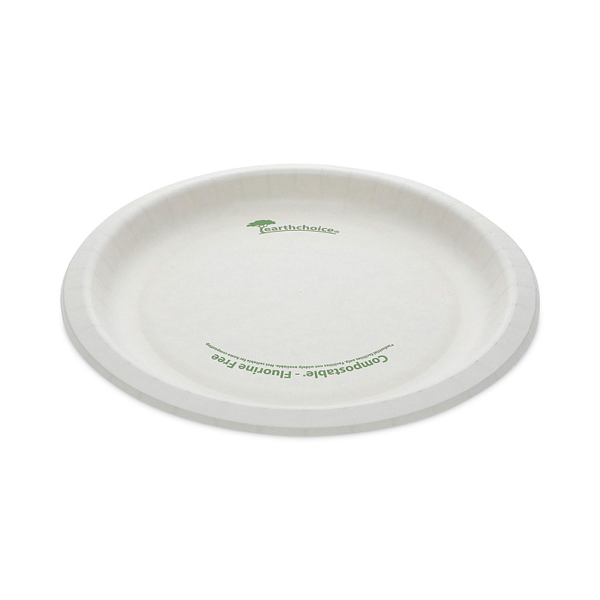 Pactiv Evergreen EarthChoice Pressware Compostable Dinnerware, Plate, 9" dia, White, 450/Carton (PSP09EC)