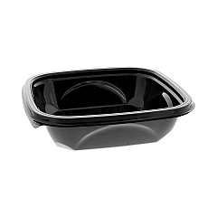 Pactiv Evergreen EarthChoice Square Recycled Bowl, 24 oz, 7 x 7 x 1.52, Black, 300/Carton (SAB0724)