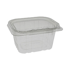 Pactiv Evergreen EarthChoice Tamper Evident Recycled Hinged Lid Deli Container, 16 oz, 5.38 x 4.5 x 2.63, Clear, 304/Carton (TEHL5X416)