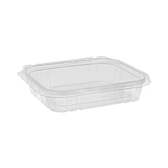 Pactiv Evergreen EarthChoice Tamper Evident Recycled Hinged Lid Deli Container, 16 oz, 7.25 x 6.38 x 1, Clear, 240/Carton (TEHL7X616S)