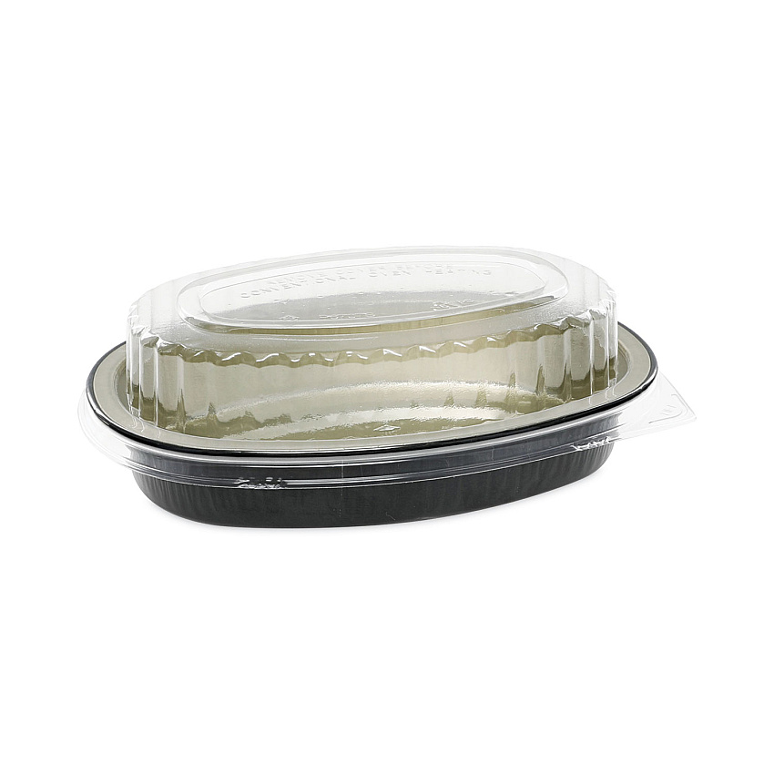 Pactiv Evergreen Classic Carry-Out Container, 16 oz, 6.88 x 4.56 x 3, Black/Gold, 100/Carton (Y6707WPSFG)