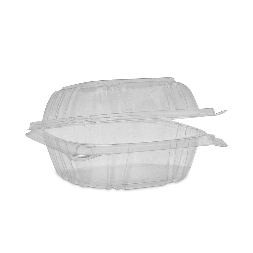 Pactiv Evergreen SENSATION SmartLock Hinged Lid Container, 5.24 x 5.25 x 2.57, Clear, 375/Carton (YCI820500000)