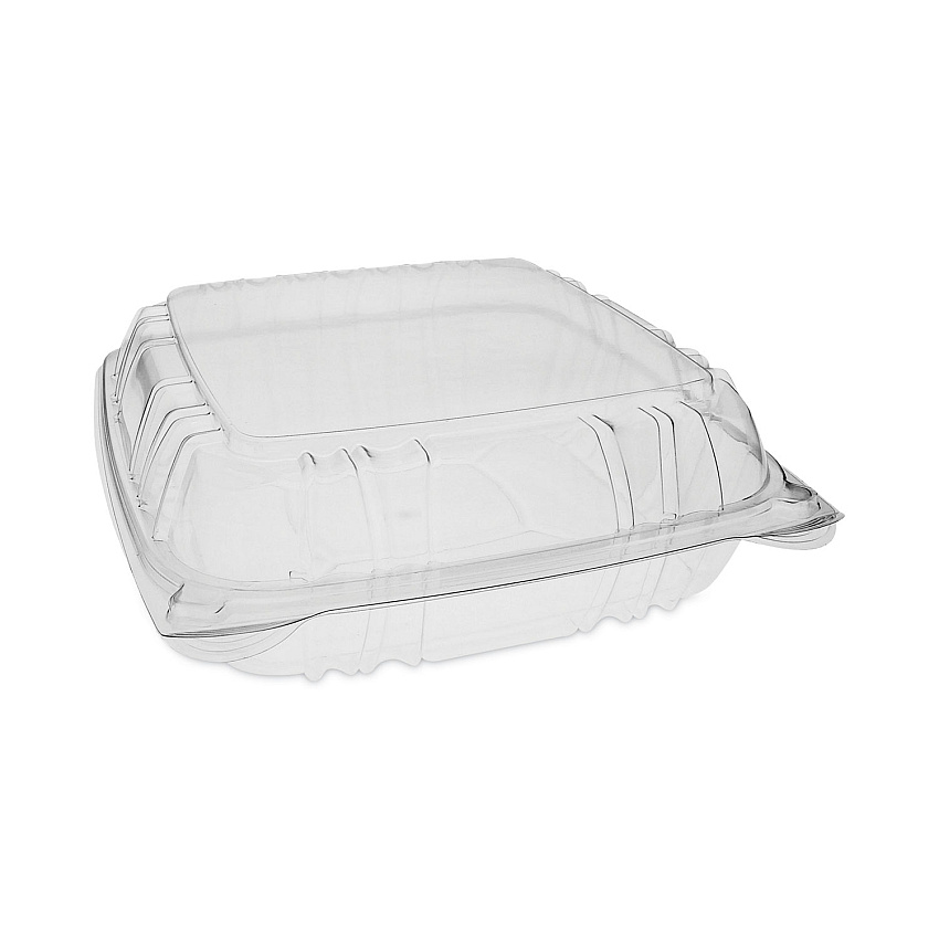 Pactiv Evergreen SENSATION SmartLock Hinged Lid Container, 9.21 x 8.87 x 3.07, Clear, 200/Carton (YCI821100000)