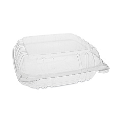 Pactiv Evergreen SENSATION SmartLock Hinged Lid Container, 8.34 x 8.24 x 3.05, Clear, 200/Carton (YCI821200000)
