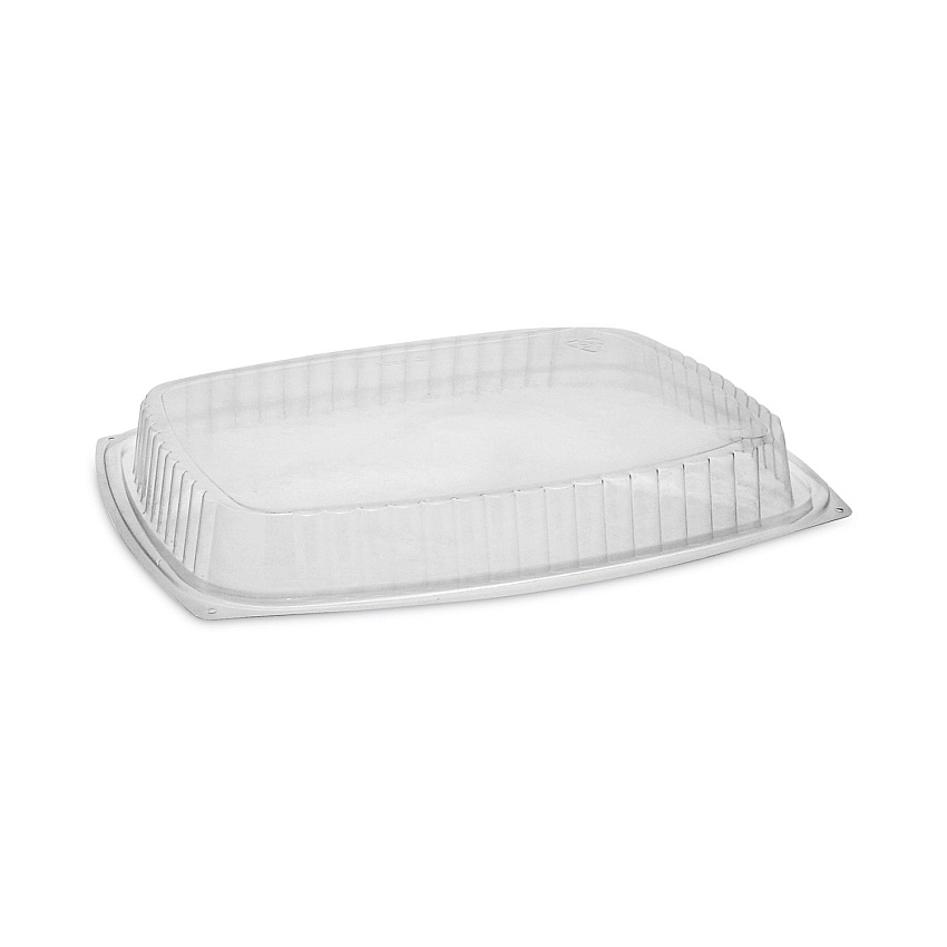 Pactiv Evergreen Showcase Deli Container Lid, Dome Lid For 3-Compartment 48/64 oz Containers, 9 x 7.4 x 1, Clear, 220/Carton (YCI853010000)