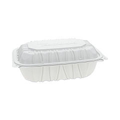 Pactiv Evergreen EarthChoice Vented Microwavable MFPP Hinged Lid Container, 9 x 6 x 3.1, White, 170/Carton (YCNW0205)