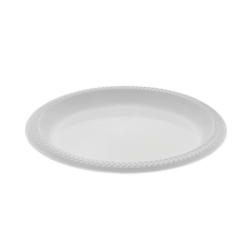 Pactiv Evergreen Meadoware Impact Plastic Dinnerware, Plate, 8.88" dia, White, 400/Carton (YMI9)