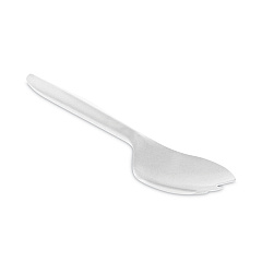 Pactiv Evergreen Fieldware Cutlery, Spork, Mediumweight, White, 1,000/Carton (YFWQWCH)