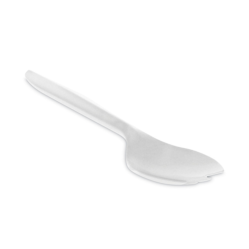 Pactiv Evergreen Fieldware Cutlery, Spork, Mediumweight, White, 1,000/Carton (YFWQWCH)