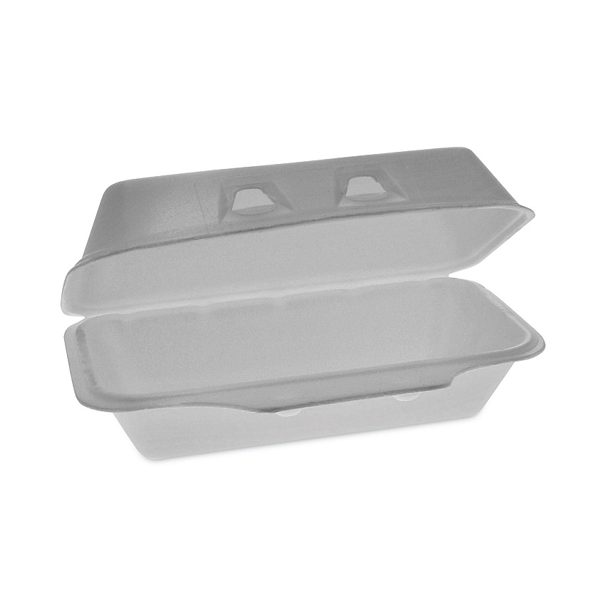 Pactiv Evergreen SmartLock Foam Hinged Lid Container, Medium, 8.75 x 4.5 x 3.13, White, 440/Carton (YHLW01840000)