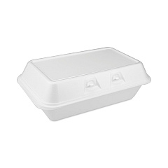 Pactiv Evergreen SmartLock Foam Hinged Lid Container, Medium, 8.75 x 5.5 x 3, White, 220/Carton (YHLW01880000)
