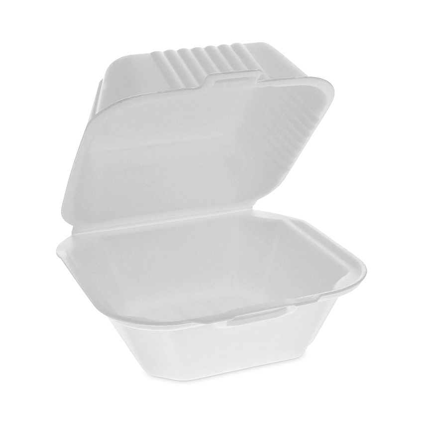 Pactiv Evergreen SmartLock Foam Hinged Lid Container, Sandwich, 5.75 x 5.75 x 3.25, White, 504/Carton (YHLW06000000)