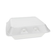 Pactiv Evergreen SmartLock Foam Hinged Lid Container, Small, 7.5 x 8 x 2.63, White, 150/Carton (YHLW07010000)