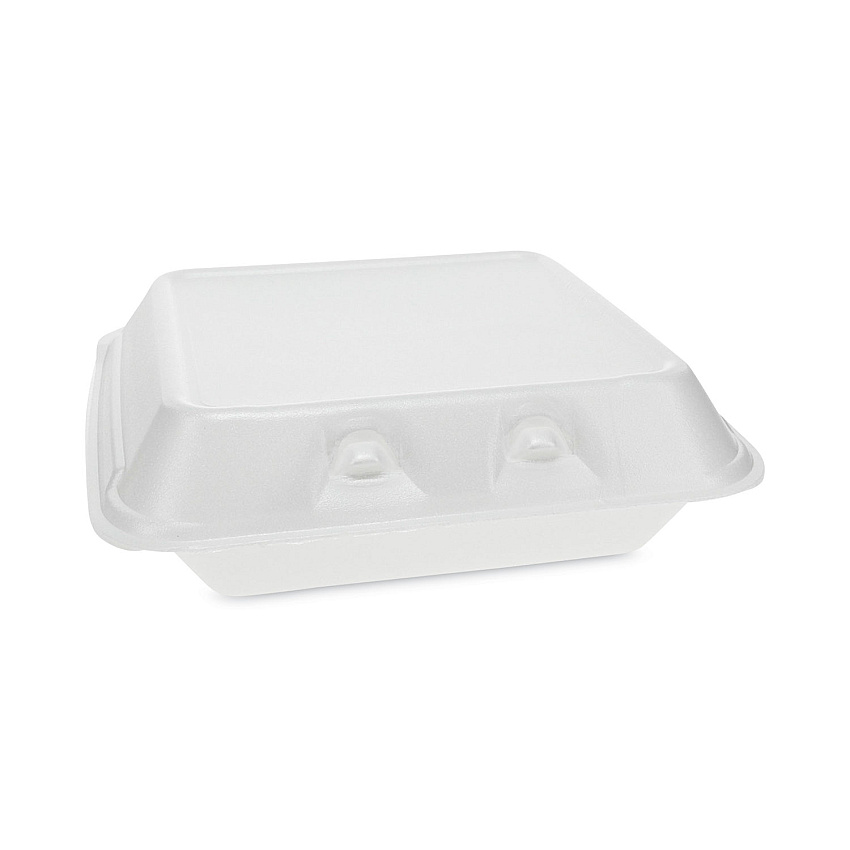 Pactiv Evergreen SmartLock Foam Hinged Lid Container, Small, 7.5 x 8 x 2.63, White, 150/Carton (YHLW07010000)