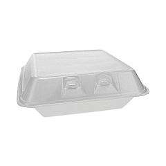 Pactiv Evergreen SmartLock Foam Hinged Lid Container, Large, 9 x 9.13 x 3.25, White, 150/Carton (YHLW09010000)