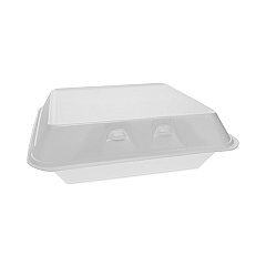Pactiv Evergreen SmartLock Foam Hinged Lid Container, X-Large, 9.5 x 10.5 x 3.25, White, 250/Carton (YHLW10010000)