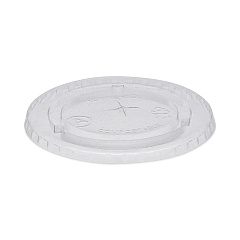 Pactiv Evergreen EarthChoice Compostable Cold Cup Lid with Straw Slot for A Cups, Fits 7, 9, 20 oz A Cups, 1,020/Carton (YLPLA20C)