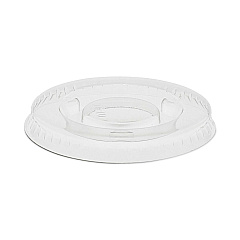 Pactiv Evergreen Plastic Portion Cup Lid, Fits 0.5 oz to 1 oz Cups, Clear, 100/Sleeve, 25 Sleeves/Carton (YLS1FR)