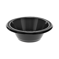 Pactiv Evergreen Prairieware Impact Plastic Dinnerware, Bowl, 12 oz, 5" dia, Black, 1,000/Carton (YPIB12E)