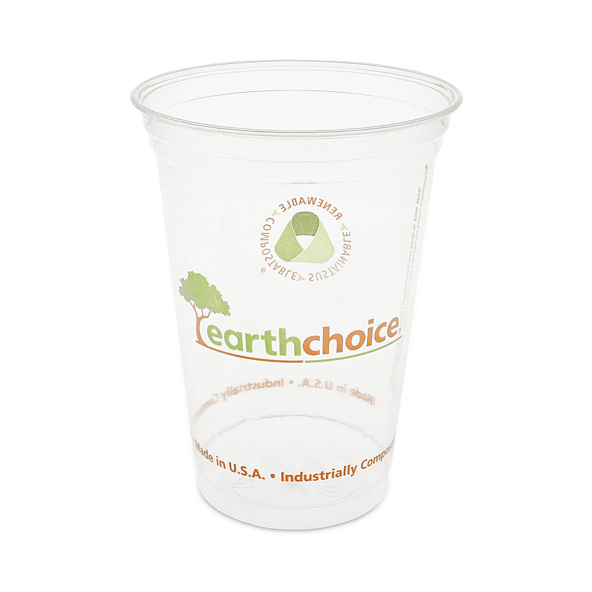 Pactiv Evergreen EarthChoice Compostable Cold Cup, 20 oz, Clear/Printed, 600/Carton (YPLA21CEC)